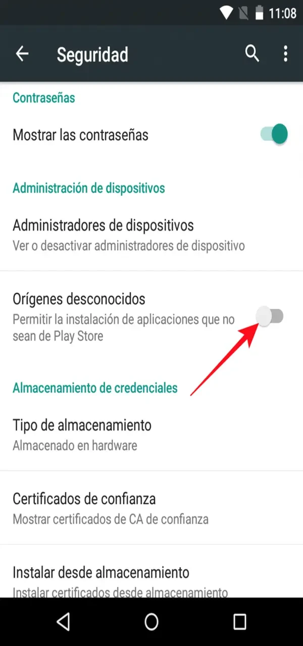 Para seguir instalando Brazino777, activa los ajustes necesarios.