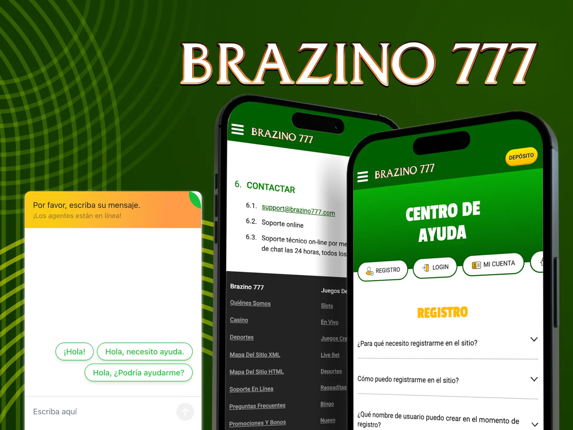 Cuáles son las formas de contactar a Brazino777 en México.