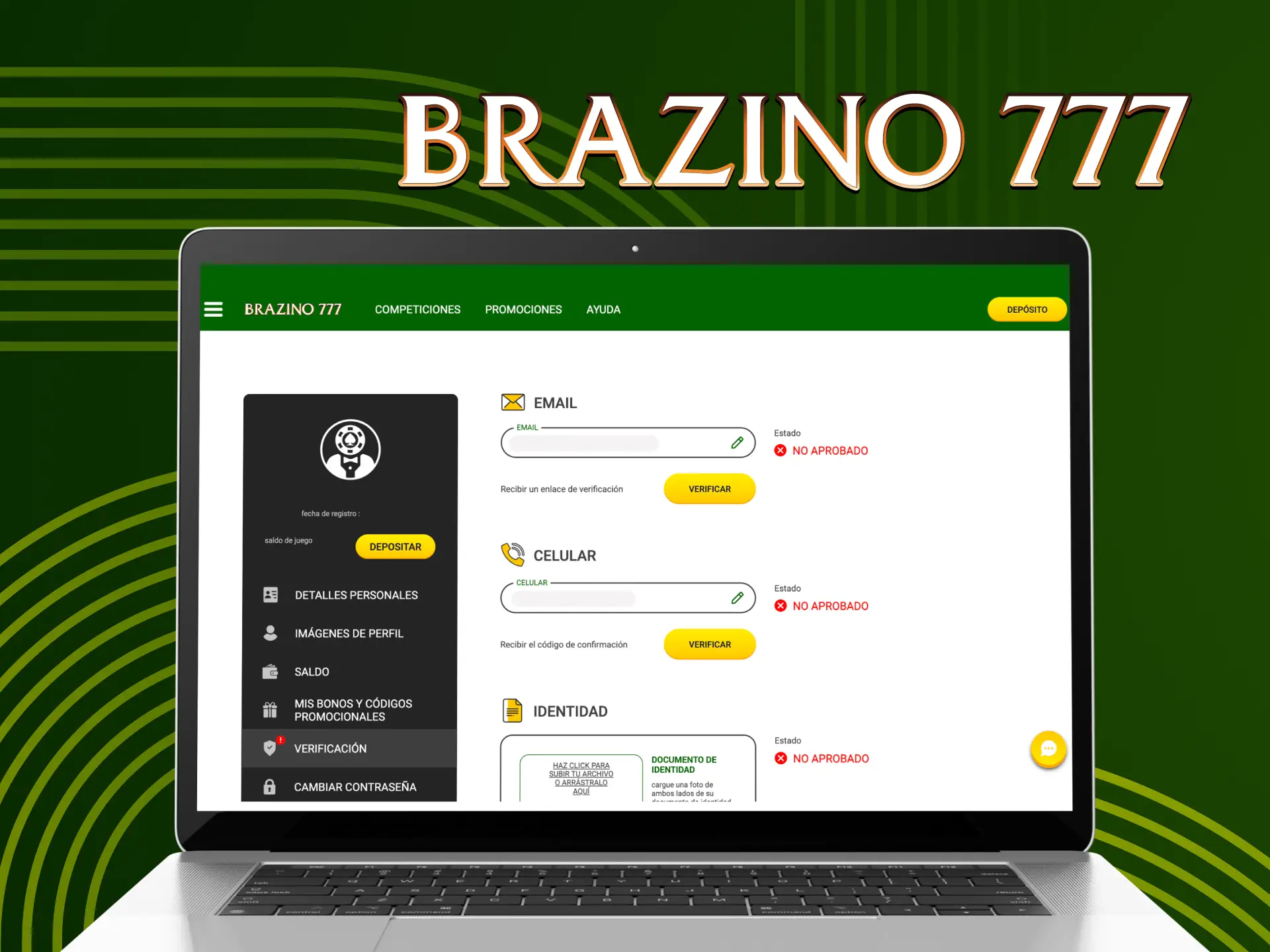 Este procedimiento Brazino777 es obligatorio, sin él no podrá depositar ni retirar fondos.